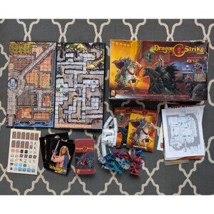 Vintage Dragon Strike Board Game INCOMPLETE No Cards w/VHS 1993 TSR READ